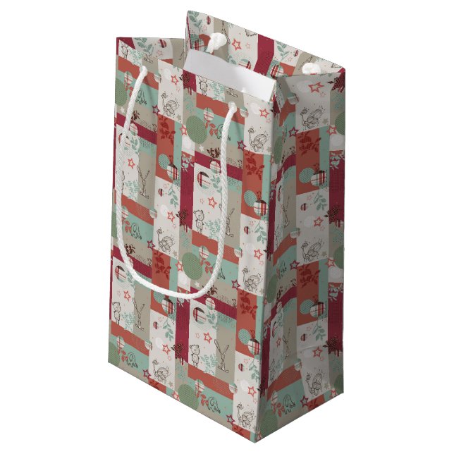 Baby-Steppdecken-Muster 2 Kleine Geschenktüte (Rückseite Schrägansicht)