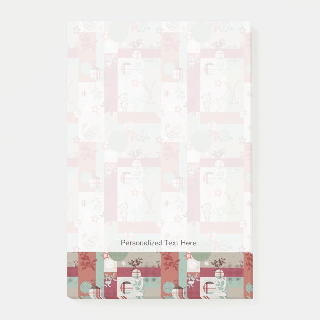 Baby-Steppdecken-Muster 2 Post-it Klebezettel (Vorderseite)