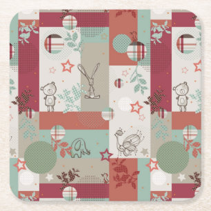 Baby-Steppdecken-Muster 2 Rechteckiger Pappuntersetzer