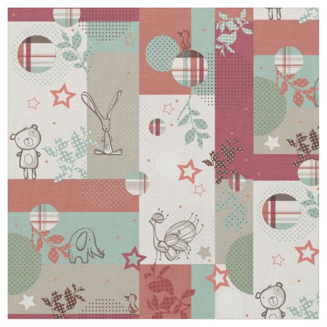 Baby-Steppdecken-Muster 2 Stoff (Nahaufnahme)