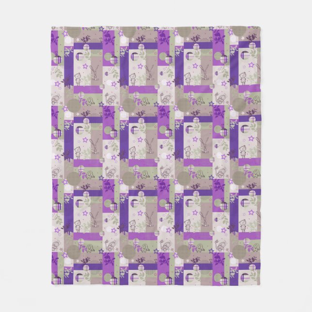 Baby-Steppdecken-Muster Fleecedecke (Vorderseite)