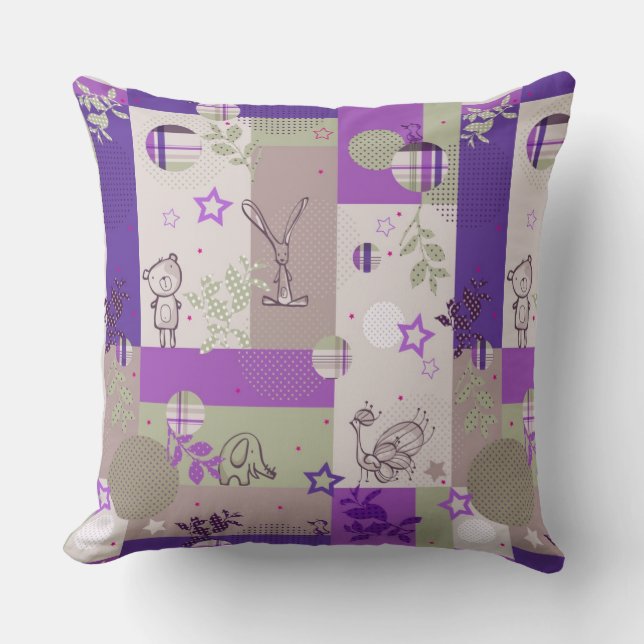Baby-Steppdecken-Muster Kissen (Vorderseite)