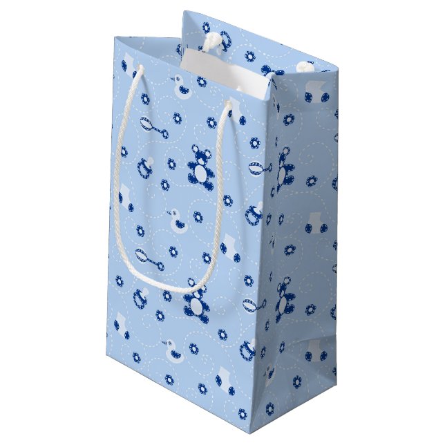 Baby-Steppdecken-Muster Kleine Geschenktüte (Rückseite Schrägansicht)