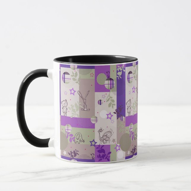 Baby-Steppdecken-Muster Tasse (Links)