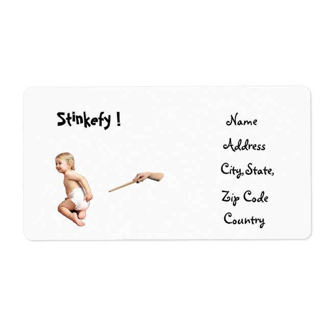 Baby Stinkefy!-Adressetikett (Vorne)