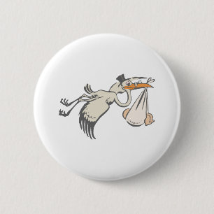 Baby Storch Klapperstorch stork Button