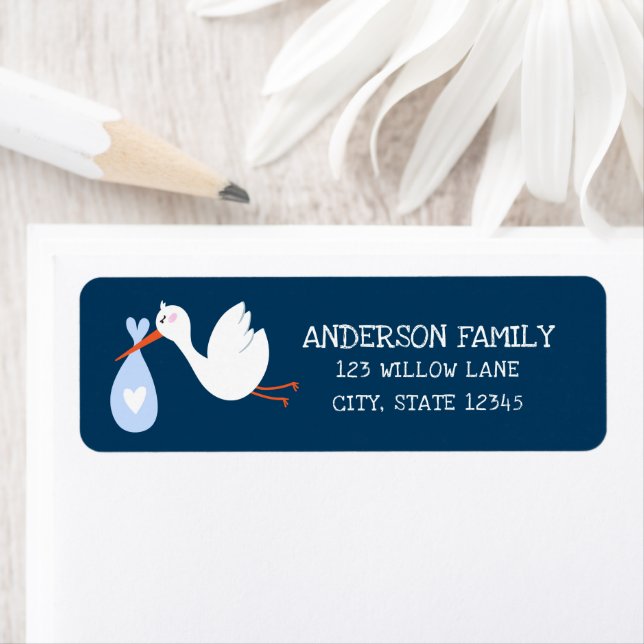 Baby Stork Rücksendeadresse (Insitu)