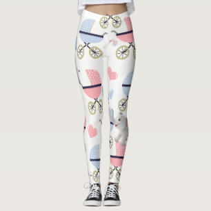 Baby Stroller Storch Rosa & Blau Elefanten Legging Leggings