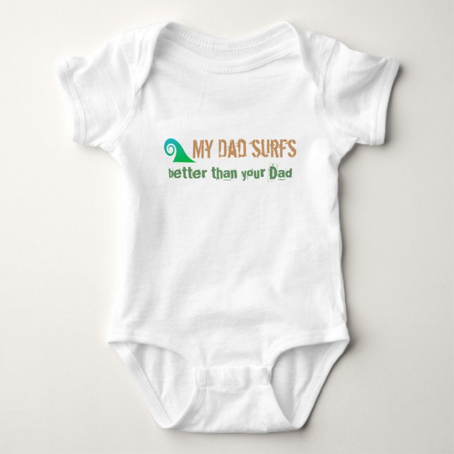 Baby Surfer Vater T-Shirt Strampler (Vorderseite)