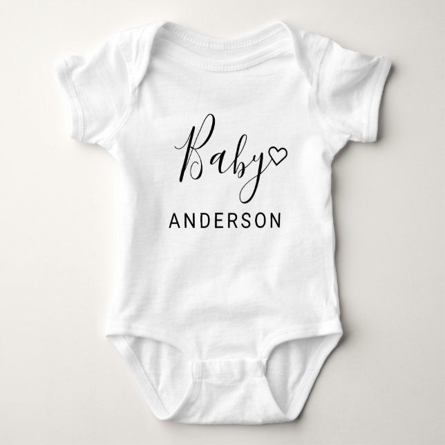 Baby Surname Baby Shower Newborn Arrival Gift Baby Strampler (Vorderseite)