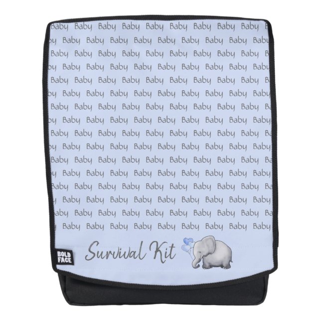 Baby Survival Kit Niedliche Elefanten Personalisie Rucksack (Vorderseite)