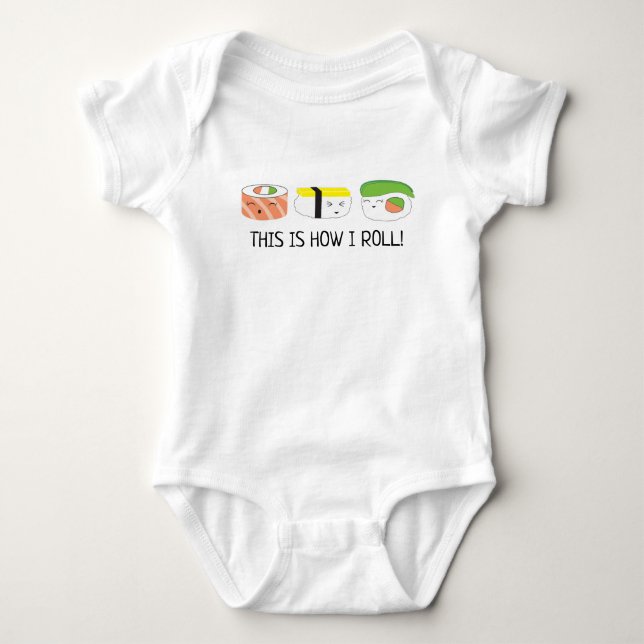 Baby Sushi Roll Illustration So werde ich rollen Strampler (Vorderseite)