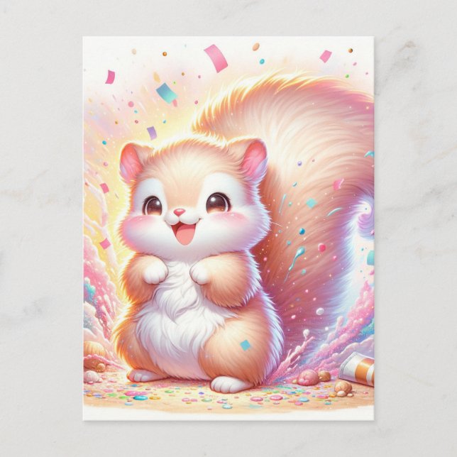 Baby, süße Tier Eichhörnchen, Postüberquerung Postkarte (Vorderseite)