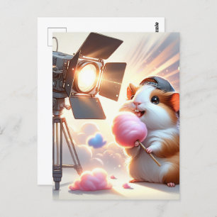 Baby, süße Tier mit Baumwollbonbons, Postkreuzung Postkarte