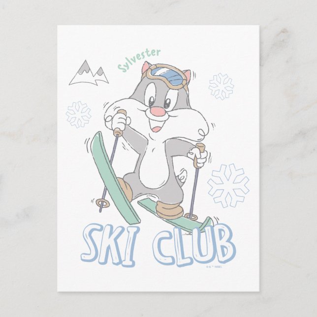 Baby SYLVESTER™ Ski Club Postkarte (Vorderseite)