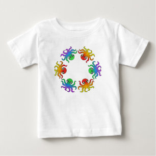 Baby-T-Shirt - Farbverlauf-Krake (weiß) Baby T-shirt