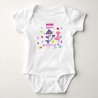 Baby T-shirt, First birthday, Shark, personalized Strampler