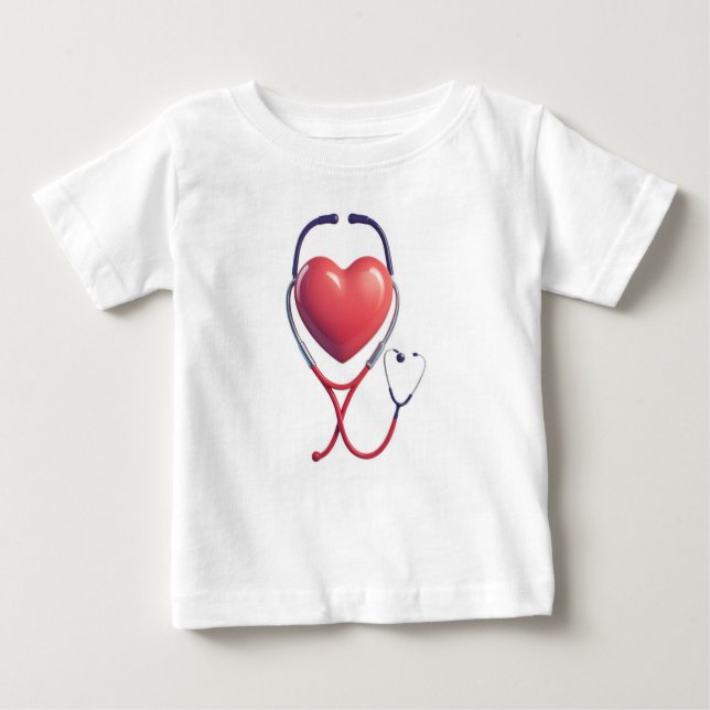Baby T-Shirt - Heart & Stethoscope Wird Gift for H (Vorderseite)