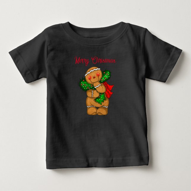 Baby T - Shirt Holiday Gingerbrei Person (Vorderseite)