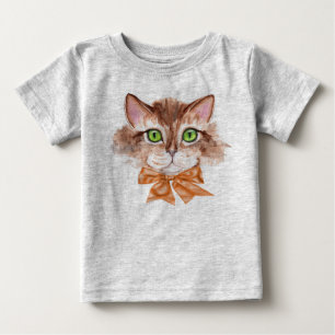 Baby-T-Shirt Junge mit Katzen-Gesicht Baby T-shirt