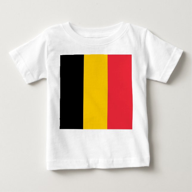 Baby T - Shirt mit der Flagge Belgiens (Vorderseite)