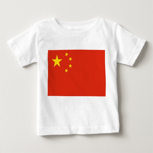 Baby-T - Shirt mit der Flagge der China (Vorderseite)