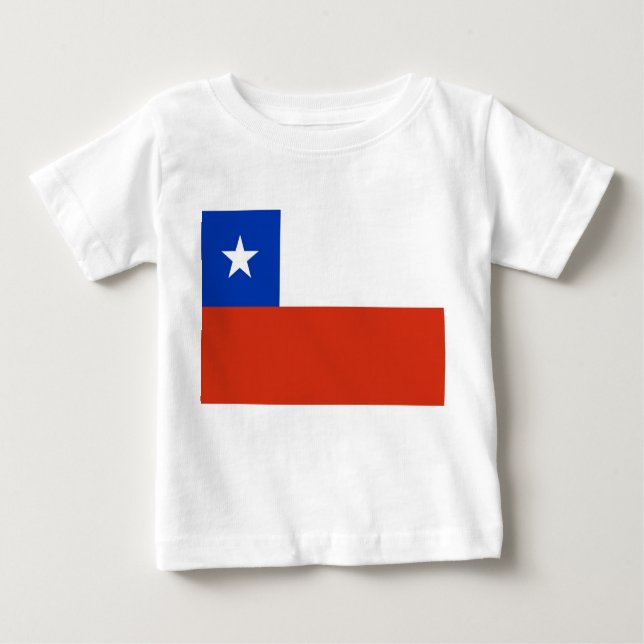 Baby-T - Shirt mit der Flagge des Chilen (Vorderseite)