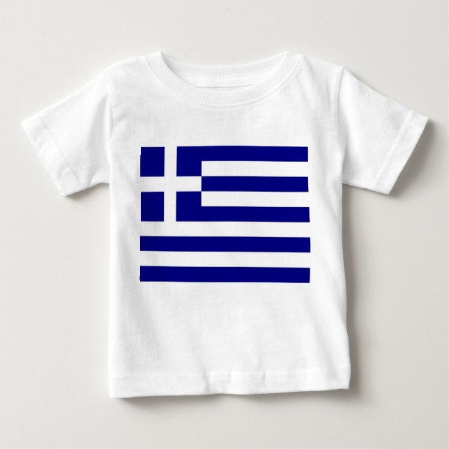 Baby T - Shirt mit der Flagge Griechenlands (Vorderseite)