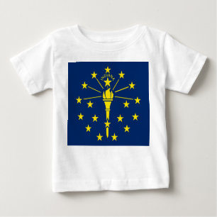 Baby T Shirt mit der Flagge von Indiana