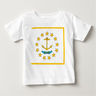 Baby T Shirt mit Fahne auf der Insel Rhode