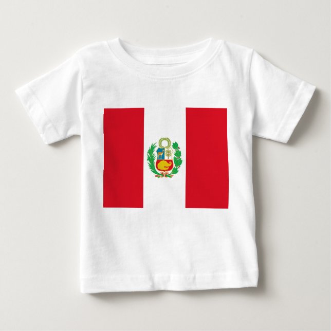 Baby T - Shirt mit Fahne von Peru (Vorderseite)