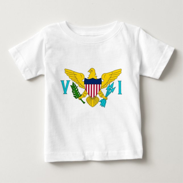 Baby T Shirt mit Flag of Jungfrau Islands, USA.A. (Vorderseite)