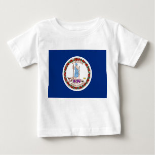 Baby T Shirt mit Flag of Virginia, USA.