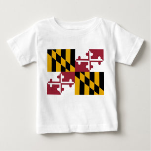 Baby T Shirt mit Flag von Maryland, USA.