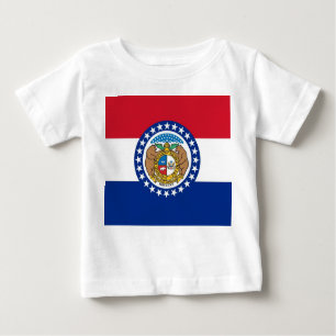 Baby T Shirt mit Flag von Missouri, USA.