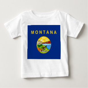Baby T Shirt mit Flag von Montana, USA.