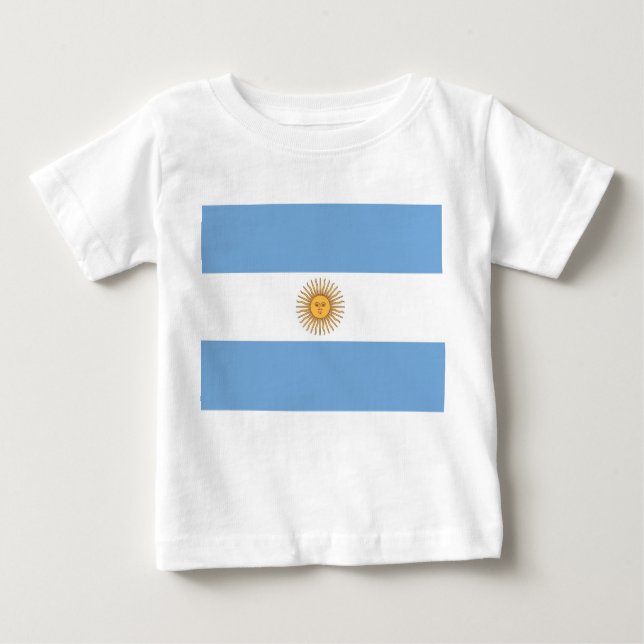 Baby T - Shirt mit Flagge Argentiniens (Vorderseite)