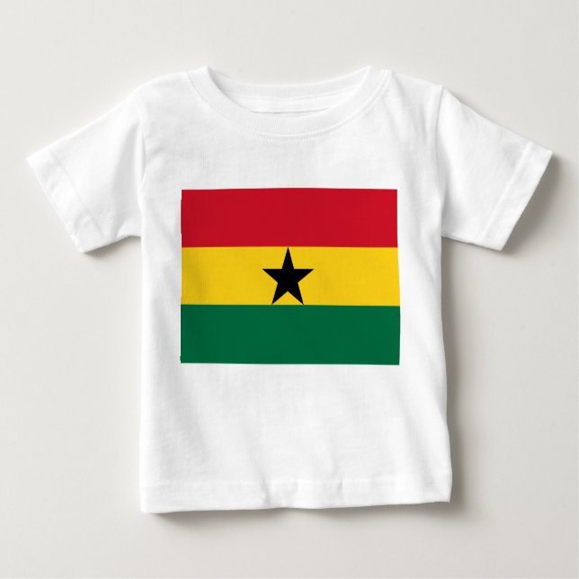 Baby T - Shirt mit Flagge Ghanas (Vorderseite)