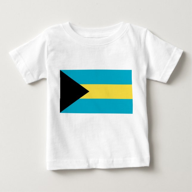 Baby T - Shirt mit Flagge von Bahamas (Vorderseite)