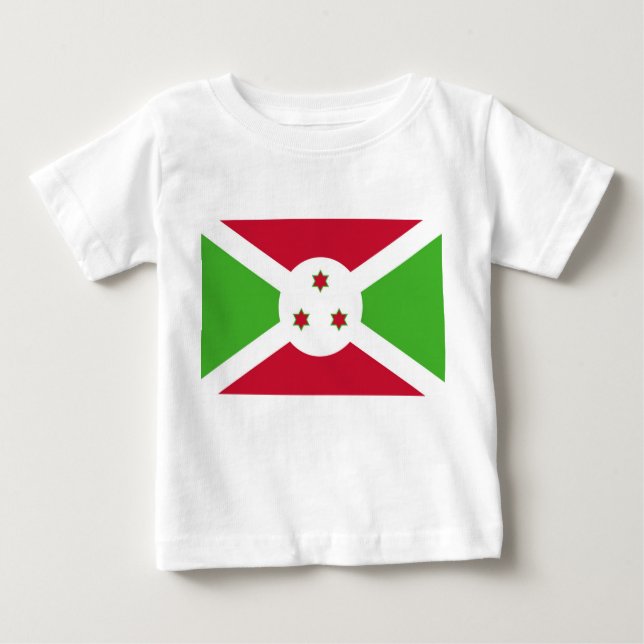 Baby T - Shirt mit Flagge von Burundi (Vorderseite)