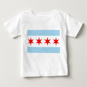 Baby T Shirt mit Flagge von Chicago, Ilinois