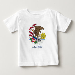 Baby T Shirt mit Flagge von Ilinois