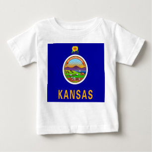 Baby T Shirt mit Flagge von Kansas