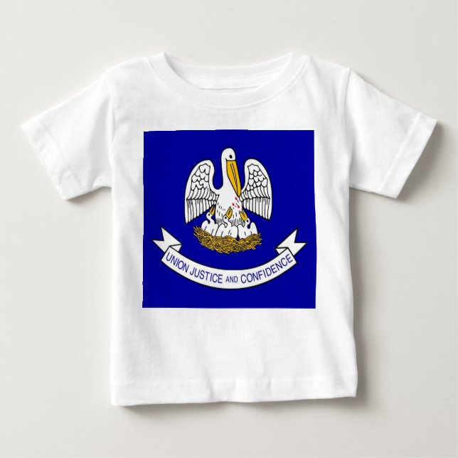 Baby T Shirt mit Flagge von Louisiana (Vorderseite)