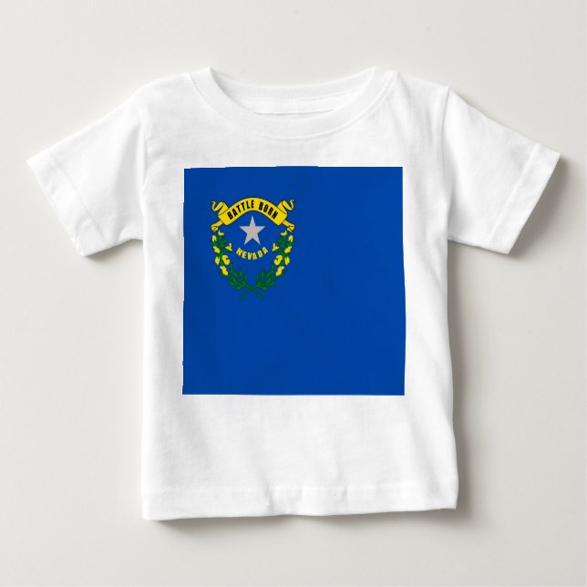 Baby T Shirt mit Flagge von Nevada (Vorderseite)