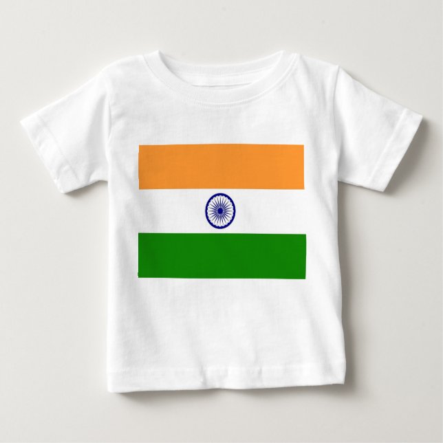 Baby T - Shirt mit indischer Flagge (Vorderseite)