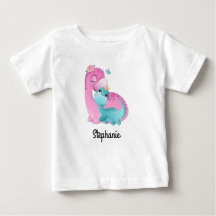 Baby-T - Shirt mit individuelle Name | Dinosaurier