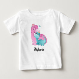 Baby-T - Shirt mit individuelle Name | Dinosaurier