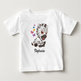 Baby-T - Shirt mit individuelle Name | Zebra