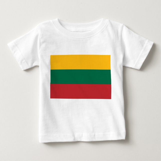 Baby T - Shirt mit litauischer Flagge (Vorderseite)